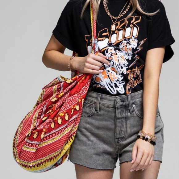 Boho Chic Beach Yoga Hobo Shoulder Bag - 100% Cotton - Bohemian Ethnic Inspired - Picture 2 of 8